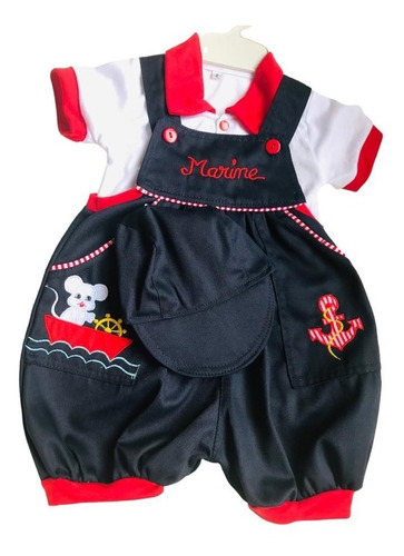 Conjunto Bebe Traje  Marinero Vestido Ancla Marina 