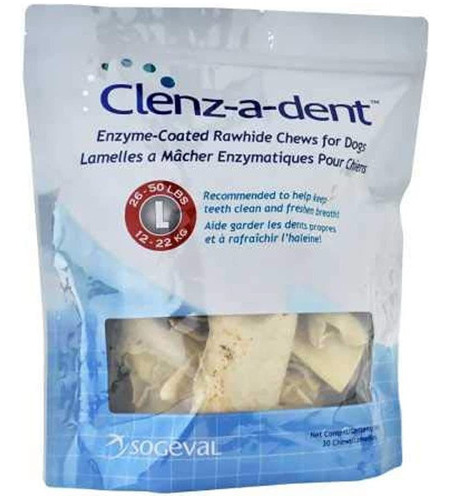 Clenzadent Rawhide Chews Para Perros Large 30 Ct