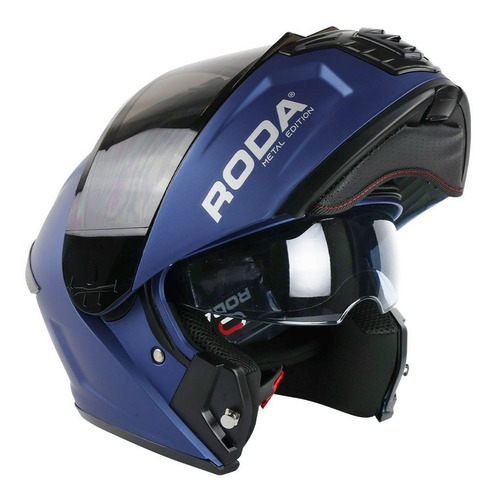 Imagen 3 de 10 de Casco Abatible Roda Moto Pilot Gafas Dot + Mica Regalo