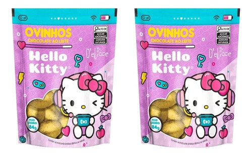 Kit Hello Kitty Pacote C 2 Chocolate Ovinhos De Páscoa