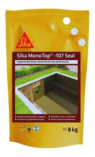 Sika Monotop 107  Impermeabilizante Tanques Piletas 8 Kg 