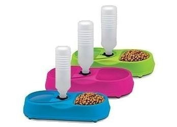 Pack 4 Dispensador Agua Con Plato Comida Envío Gratis