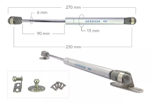 Pistón De Gas Amortiguador Para Puerta Cocina Closet + Herra