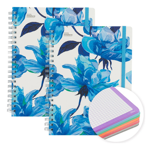 Cuaderno Profesional Universitario Floral 200h Pd 2 Pzas