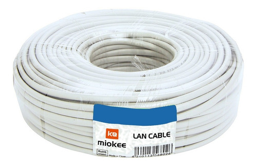 Cable De Red Utp Cat. 5e Para Interior Miokee, Rollo 100 Mts