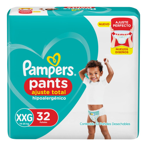 Pañales Pampers Pants Ajuste Total  Xxg 32 u