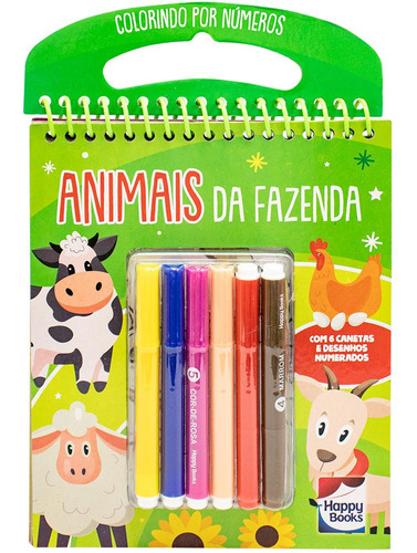 Colorindo Por Números: Animais Da Fazenda, De Mammoth World. Editora Happy Books, Capa Mole, Edição 1 Em Português, 2023