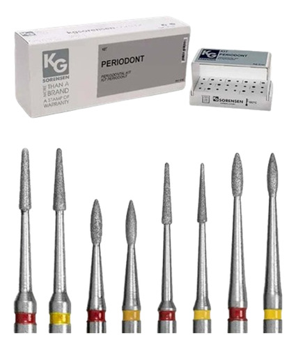 Kit 8 Ponta Diamantada Periodontal + Broqueiro Autoclavável