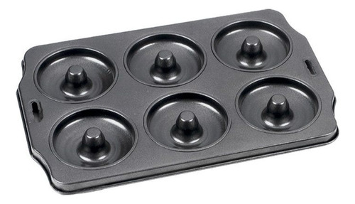 Molde Para Donas Donuts 6 Cavidades 6 Cm De Diámetro Color Negro