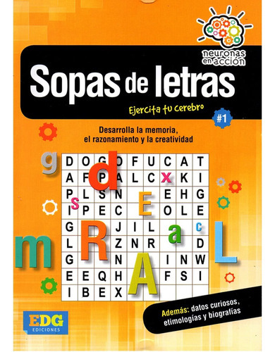 Sopa De Letras Ejercita Tu Cerebro, De Comercializadora Josak Eu. Editorial Edg Ediciones, Tapa Blanda En Español