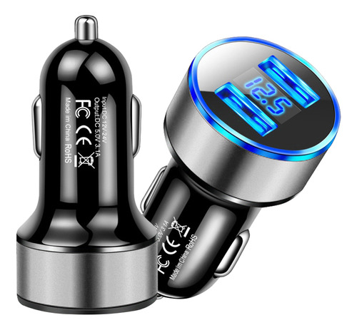 Adaptador De Cargador De Coche Con Doble Conector Usb De 17,