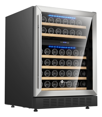 Kingchii Refrigerador De Vino De Doble Zona De 24 Pulgadas,