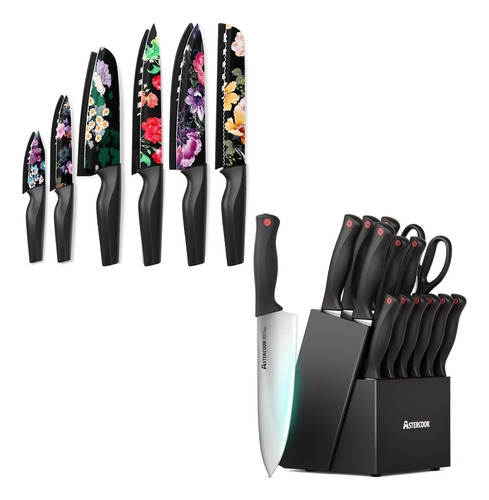 Astercook Juego De Cuchillos Juego De 15 Cuchillos De Cocina