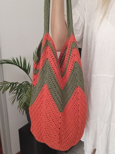 Bolso Cartera Tejido Al Crochet En Hilo 