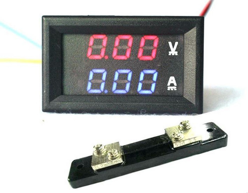 Voltimetro Amperimetro Panel  Verde 100 Vdc 50 Amp 