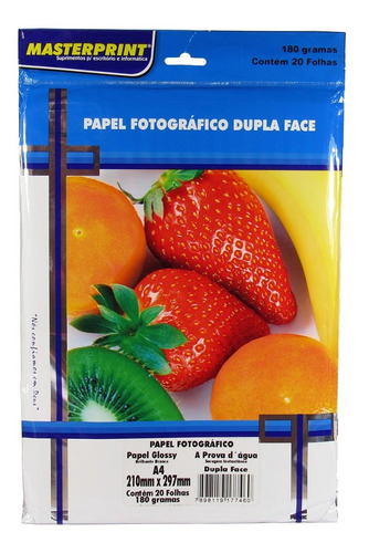Papel Fotográfico Dupla Face Masterprint A4 180 G 100 Folhas