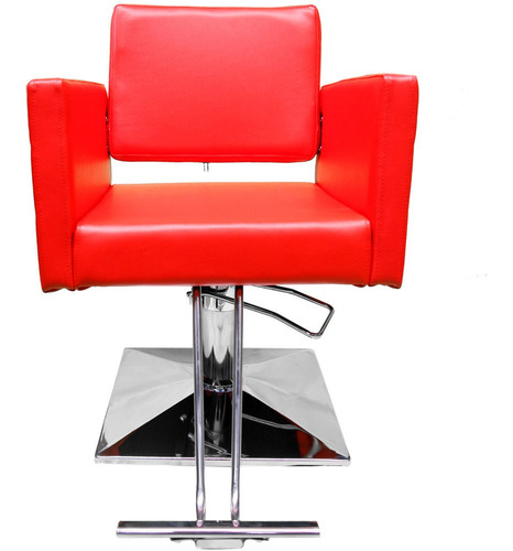 Imagen 3 de 9 de Silla Barberia Estetica Sillon Cuadrado Hidraulico Salon Spa