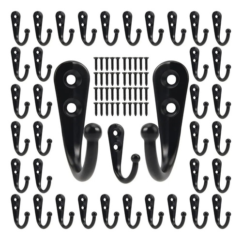 Set De 40 Ganchos De Pared Negros