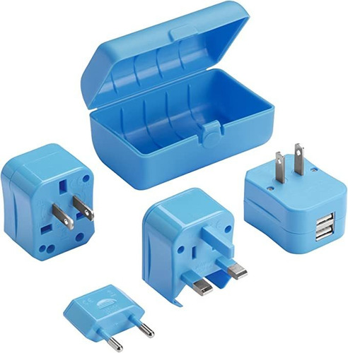 Lewis N. Clark Adaptador Plug Kit W/2.1a Cargador Usb Dual,.