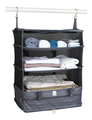 Organizador De Tela Para Valija Portátil Negro 45 X 30 X 64 