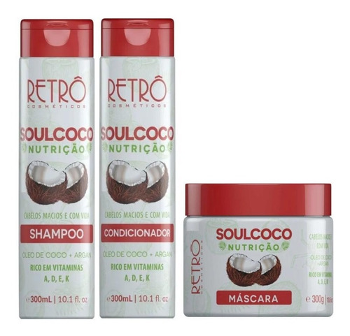 Retrô Soul Coco Shampoo 300ml + Condi 300ml + Máscara 300g