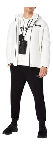 Chamarra Armani Exchange Blanca Para Hombre - Original