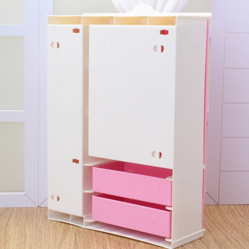 Mini Armario De Muebles Rosa, Casa De Muñecas En Miniatura