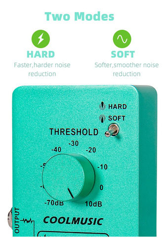 Pedal de efeito de guitarra Coolmusic C-cs02 Noise, pedal. Cor verde