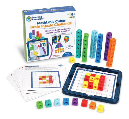 Learning Resources Mathlink Cubes Brain Puzzle Challenge, 80