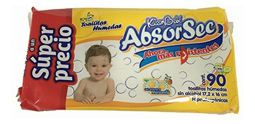 Kieenbebé Absorsec, Toallas Húmedas Para Bebé, 90 Toallas