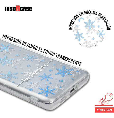 Funda Para Infinix Navidad Copos De Nieve Con Tu Nombre