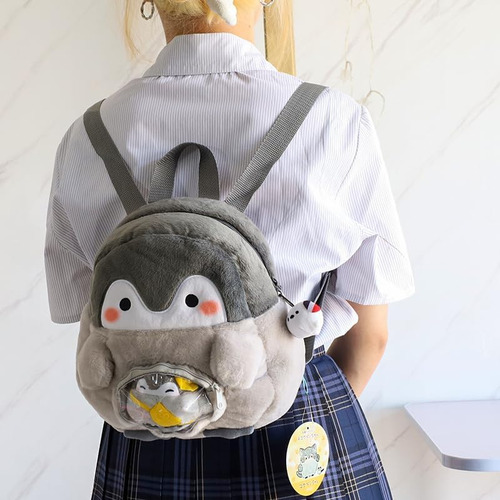 Mochila Infantil Preescolar Jim Gin Pinguino De Felpa