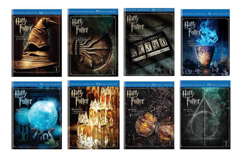 Harry Potter Paquete 8 Peliculas Edicion 16 Discos Blu-ray