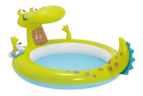 Pileta Infantil  Inflable Lagarto Spray  Intex 198x160x91 Cm