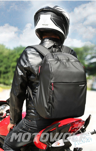 Imagen 9 de 10 de Mochila Casco Motociclista Impermeable Reflejante 29 Litros