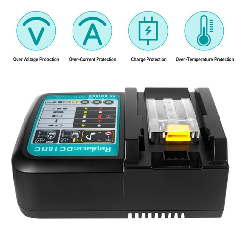 Carregador De Bateria De Íon-lítio Dc18ra 18v Para Makita
