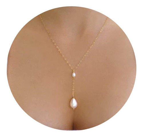 Collar De Perlas Delicadas Para Mujer, Cadena Chapada En Oro