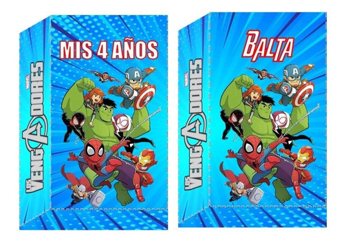 10 Bolsitas Golosineras Con Cierra Sticker Vengadores Marvel