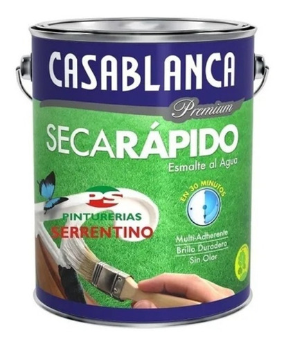 Esmalte Secado Rapido Al Agua Sat Casablanca 1lt Serrentino
