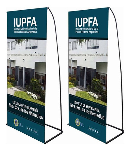 2  Banners + 2 Portabanners De Dos Tensores  De 90x190 Cm.