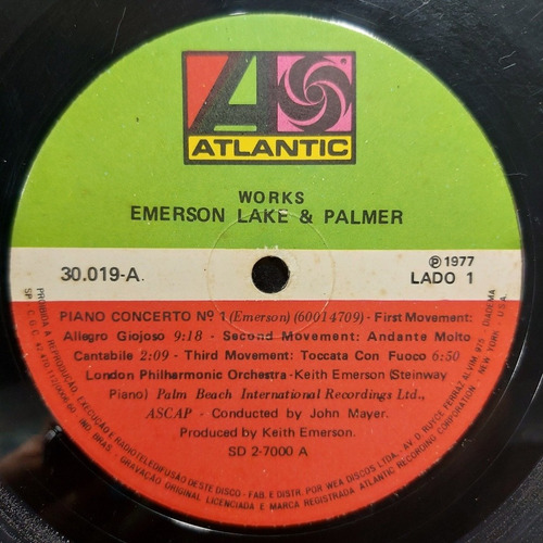 Imagem 5 de 8 de Vinil Lp Emerson Lake And Palmer Works Duplo 1977