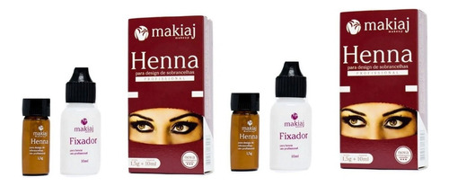 Henna P/ Sobrancelha Castanho Claro C/ Pá Medidora Makiaj