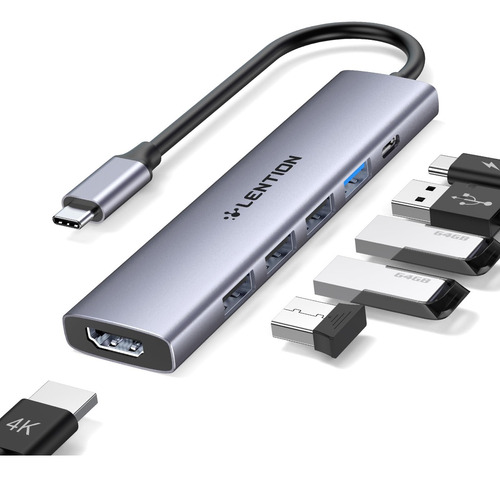 Lention Adaptador Multipuerto Usb C Hub Con Carga Pd De 100