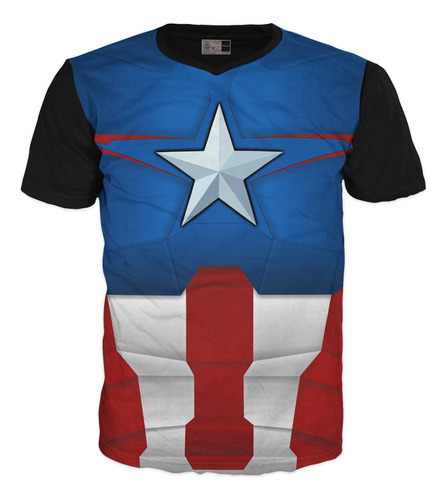  Camiseta Capitan America Marvel Superheroe Adulto