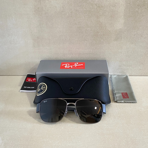 Óculos De Sol Quadrado Ray-ban Rb3756 004/b1 59 Cinza Fosco
