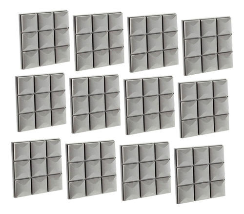 12 Piezas Paneles Acústicos Almohadillas De Espuma Gris