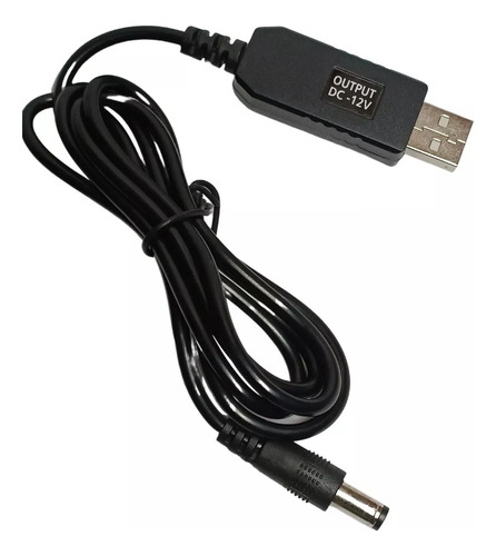 Cable Usb Power 5v 9v 12v 1 Amper Ficha 5.5 Boost Cable Negro
