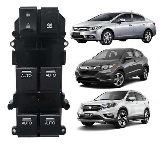 Botão Comando Vidro Elétrico Honda Civic Crv 12-16 Hrv 16-21