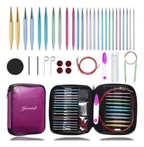 Comprar Juego De 13 Pares De Agujas De Tejer Circulares, Agujas...