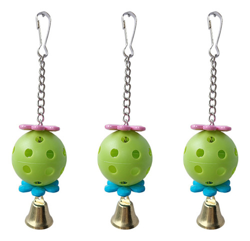 Campana Masticable Bird Bell Toy Parrot, 3 Unidades